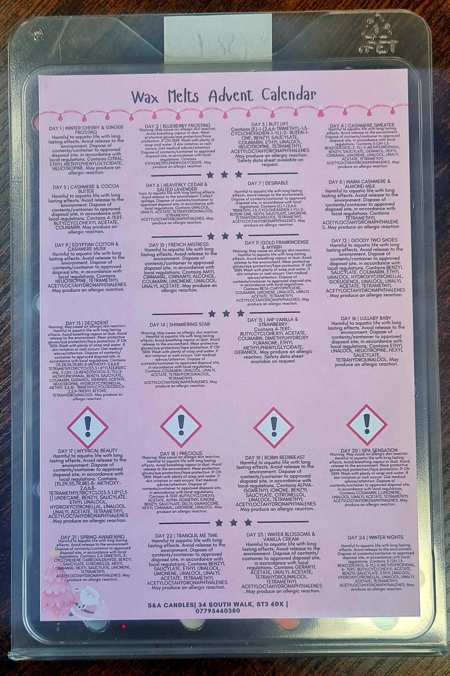 Wax melts advent calendar