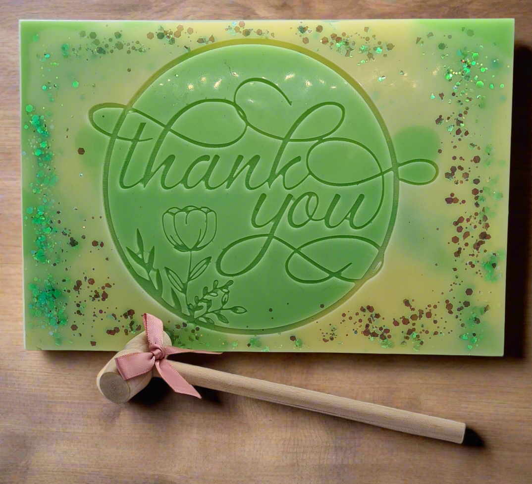 Gratitude Aroma Wax Melt Slab with Hammer - Thank You Message - 200g