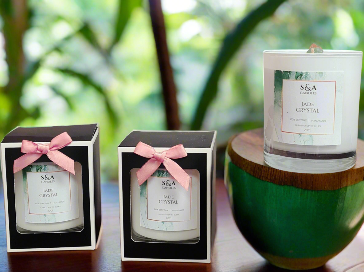 Jade Crystal Candle