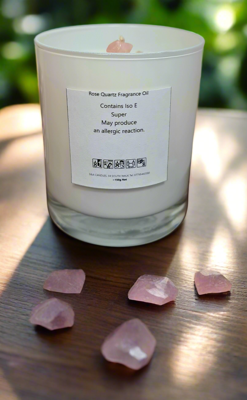 Rose Quartz Crystal Candle
