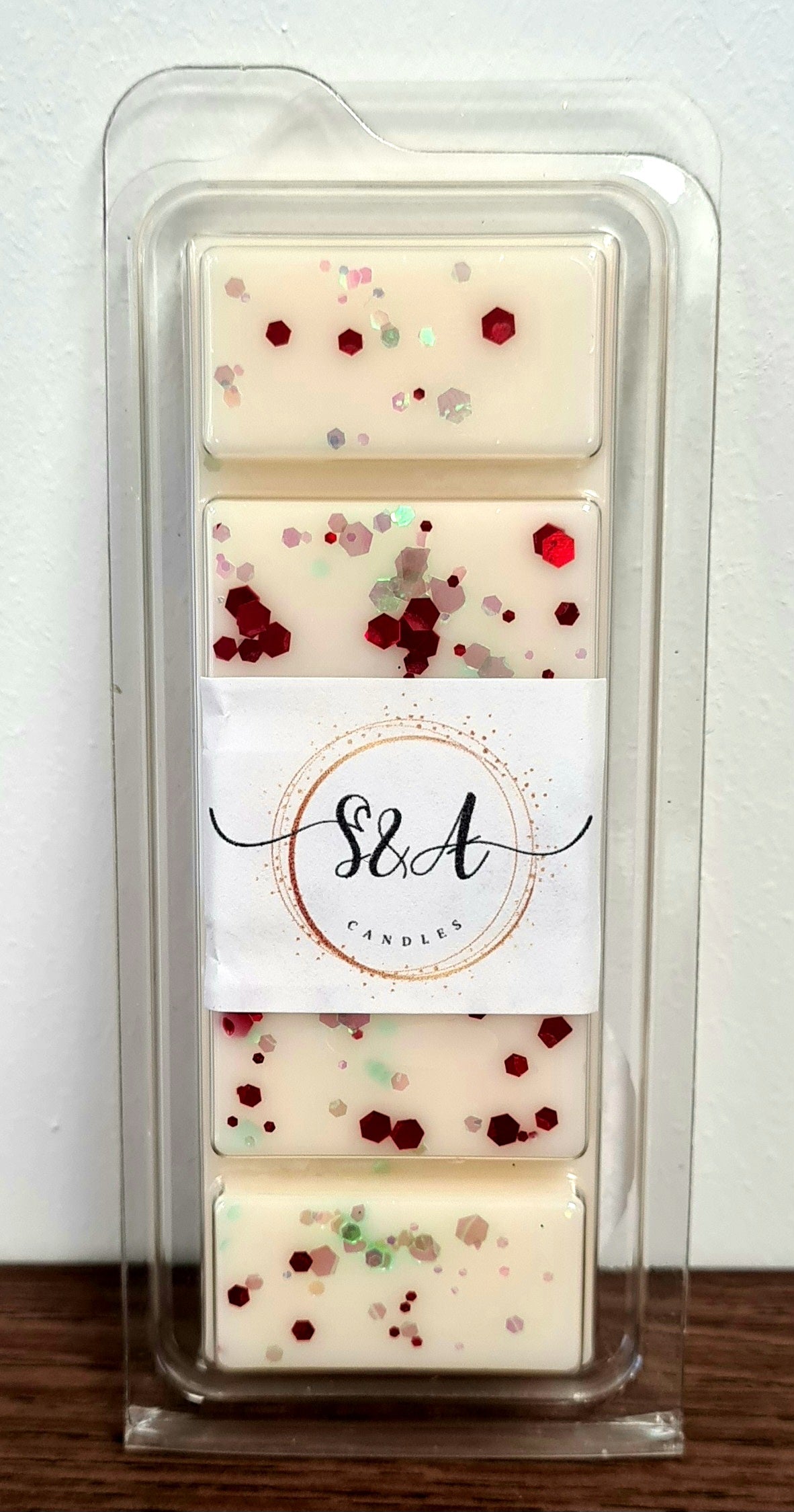 Candy Cane & Cozy Vanilla Wax Melt Snapbars – Festive Blend of Peppermint and Creamy Vanilla
